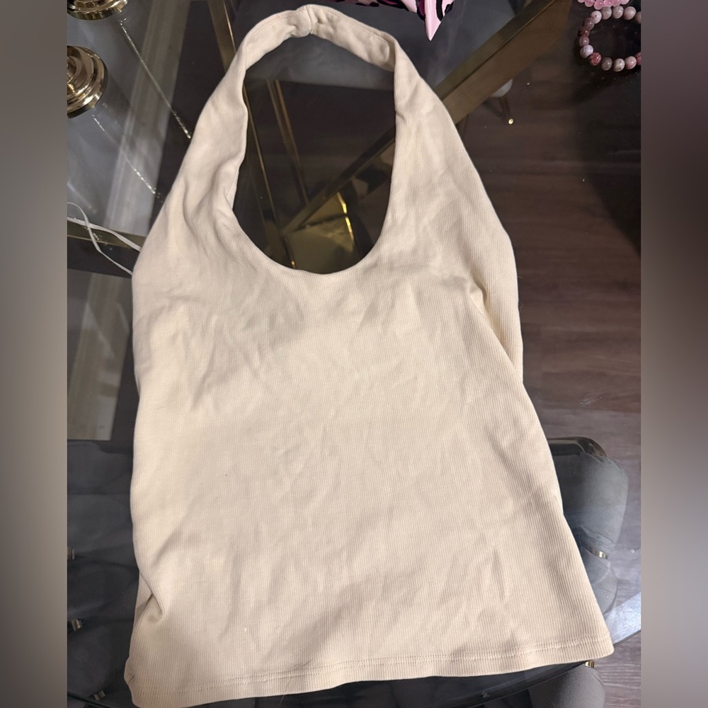 Elegant Cream Women's Halter Top
